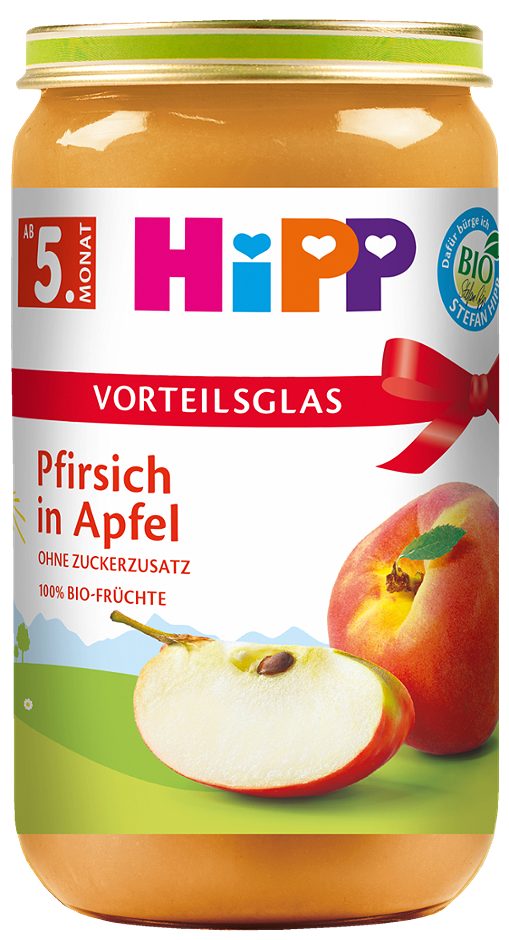 Hipp Bio-Gläschen Pfirsich in Apfel 250 G