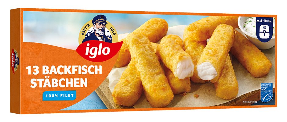 Iglo Käpt'n Iglo MSC Backfisch-Stäbchen fangfrisch blitzgefroren 364 G