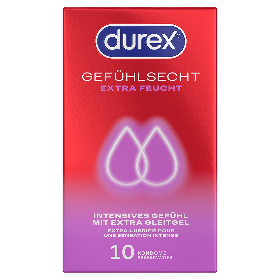 Durex Kondome Gefühlsecht Extra Feucht 10 Stück