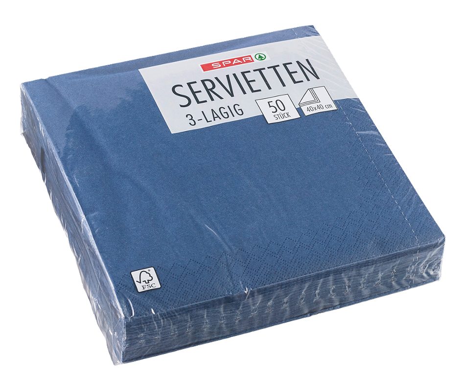 SPAR Servietten 40x40 dunkelblau 50 Stück