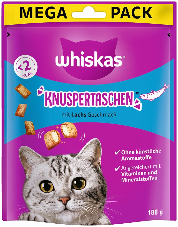 Whiskas Katzensnack Knuspertaschen Lachs 180 G
