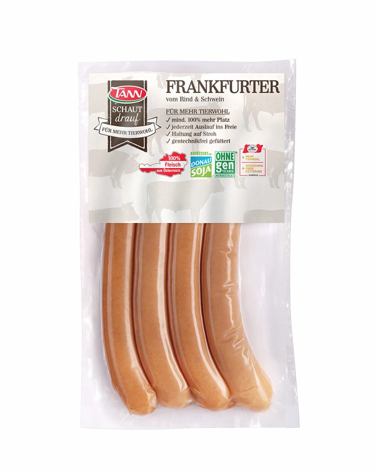 TANN schaut drauf Frankfurter vom Rind & Schwein per Packung 240 G