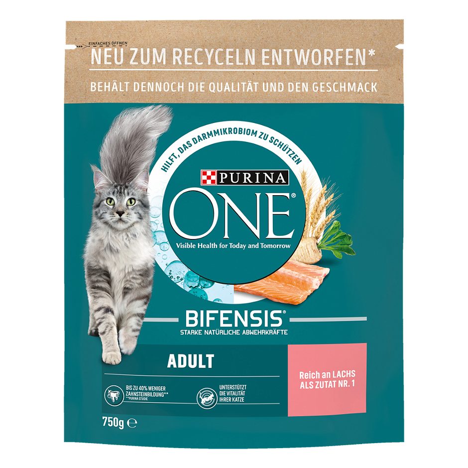 Purina One Adult Katzentrockenfutter Lachs 750 G