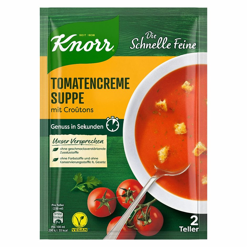 Knorr Die Schnelle Feine Tomatencreme Suppe mit Croûtons