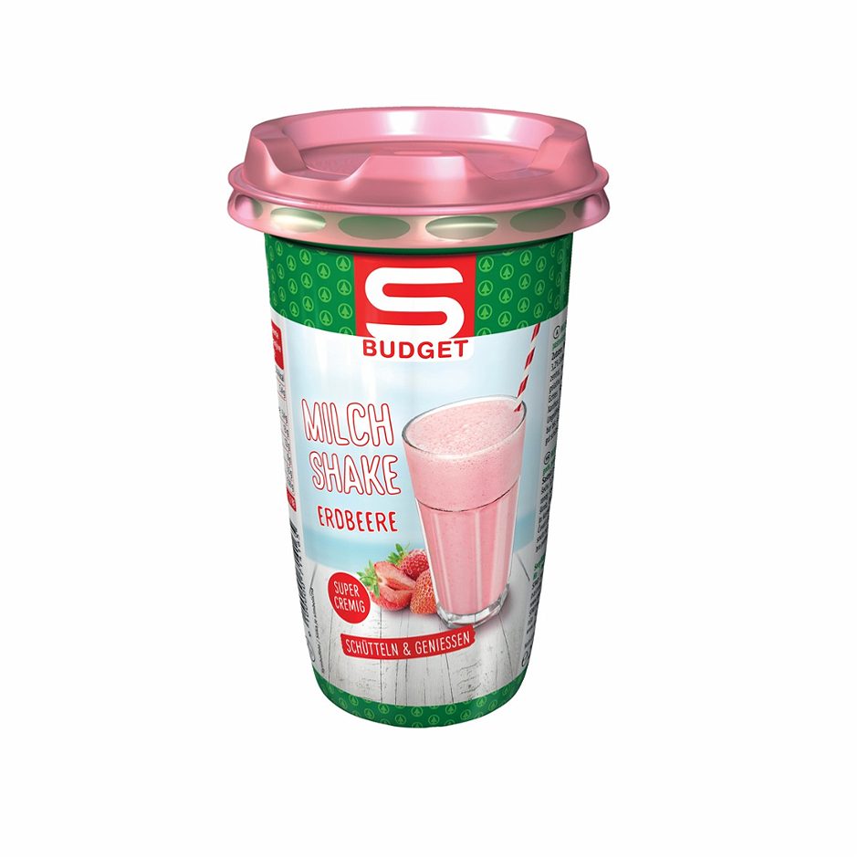 S-BUDGET Milch Shake Erdbeere 230 ML EINWEG ohne Pfand
