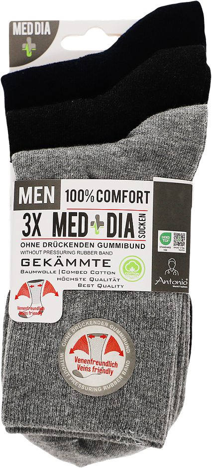 Hats Herren Socken Diabetiker mix, 43/46 3er