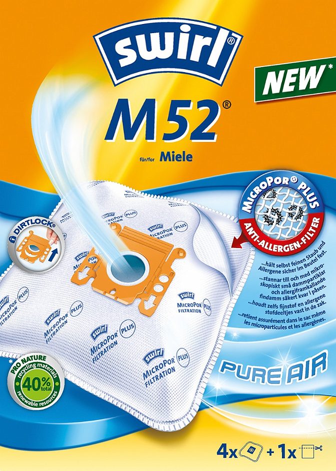 Swirl Staubsaugerbeutel M52 4 Stück