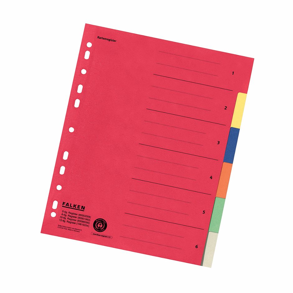 Register A4+ Karton 6 teilig