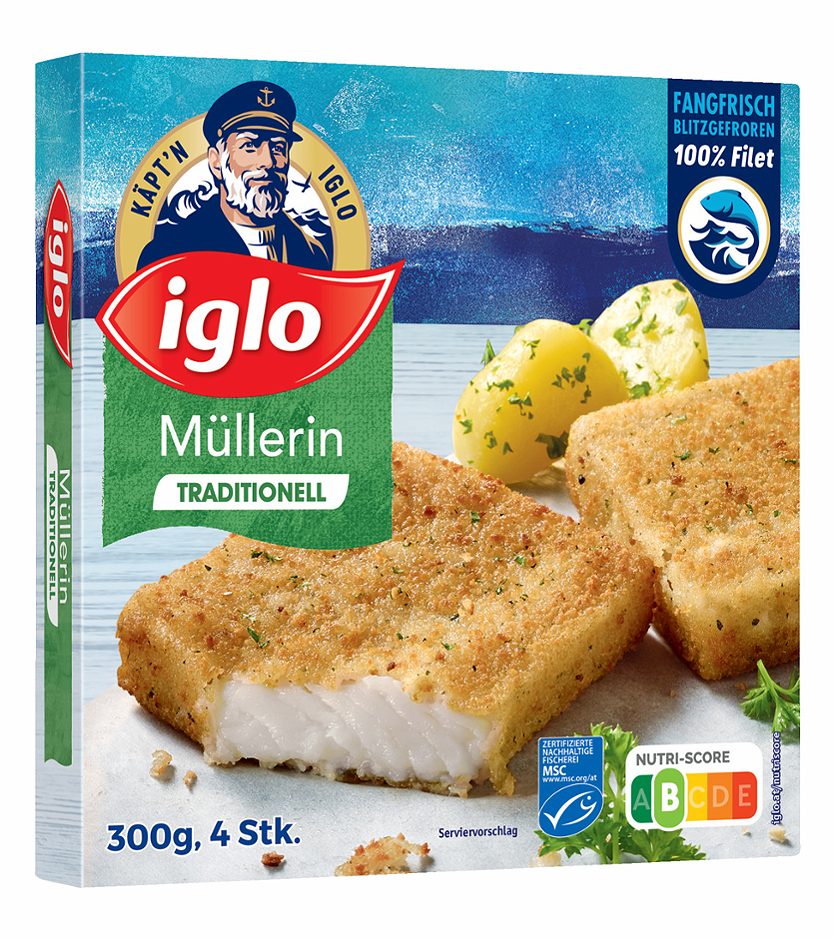 Iglo Käpt'n Iglo MSC Polar-Dorsch Müllerin 4 Stück 300 G