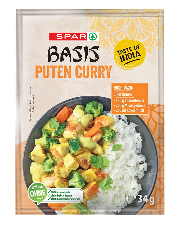 SPAR ASIA Basis Puten Curry 3 Portionen