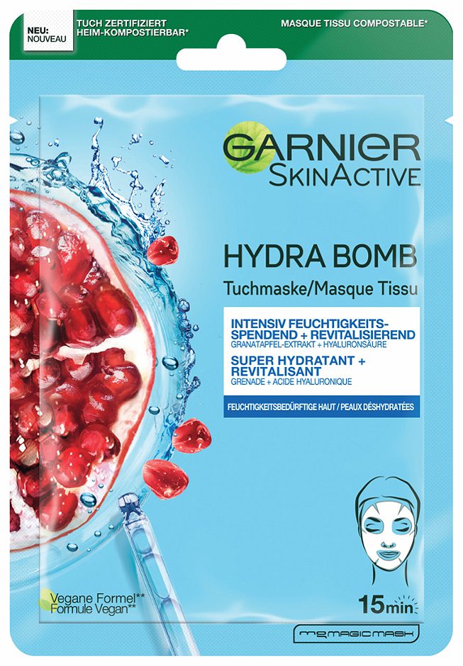 Garnier SkinActive Tuchmaske Hydra Bomb / Granatapfel 1 Stück
