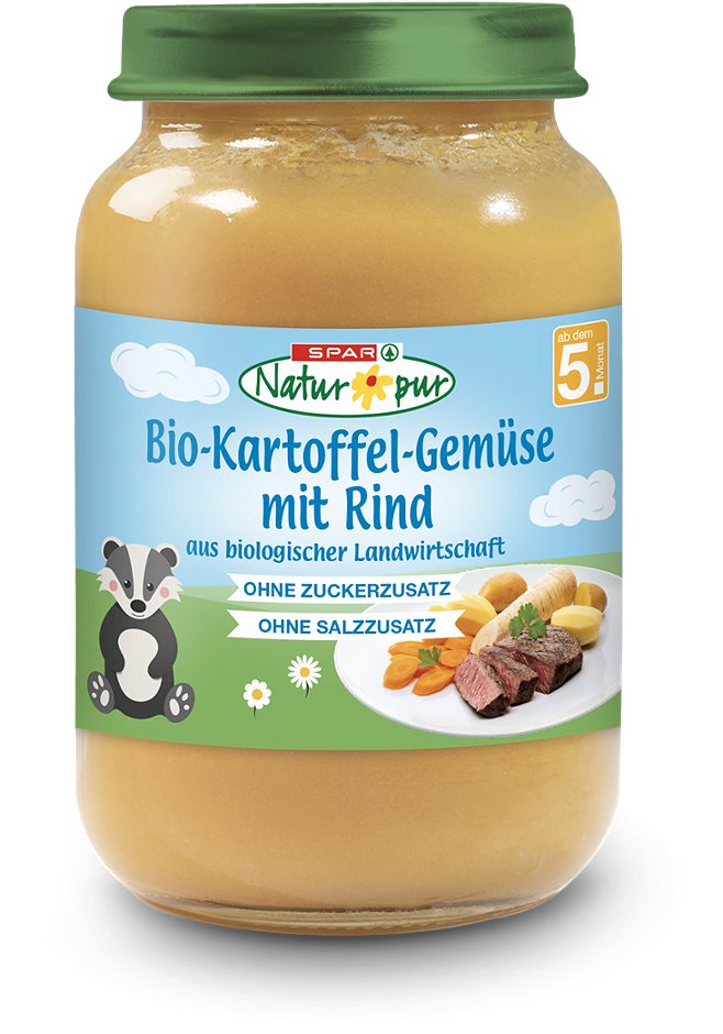 SPAR Natur*pur Bio-Kartoffel-Gemüse mit Rind 190 G