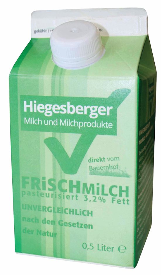 Hiegesberger Frischmilch 3,2% Fett 0,5 L EINWEG ohne Pfand
