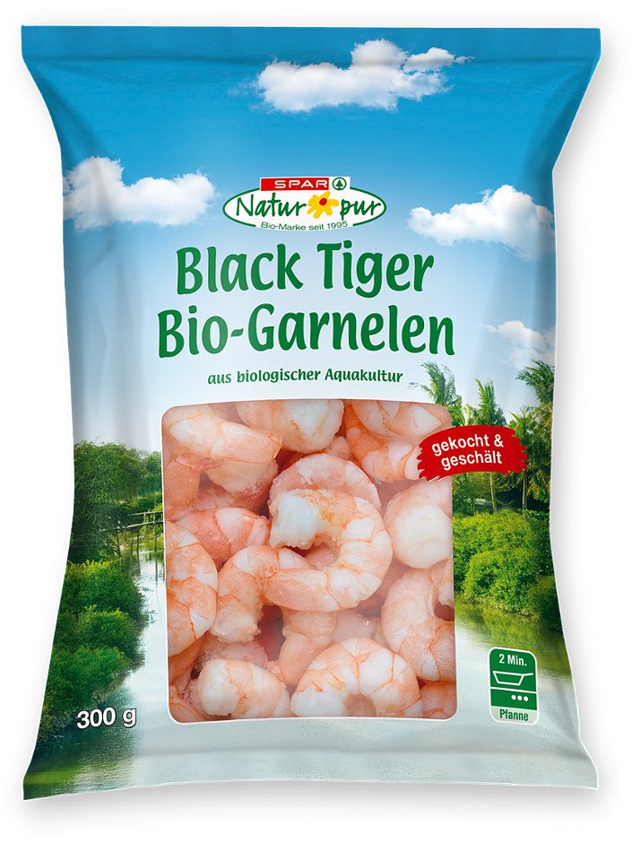 SPAR Natur*pur Black Tiger Bio-Garnelen 300 G