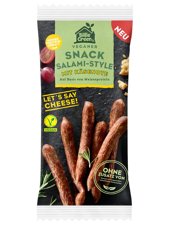 Billie Green Veganer Snack Salami-Style mit Käsenote 75 G
