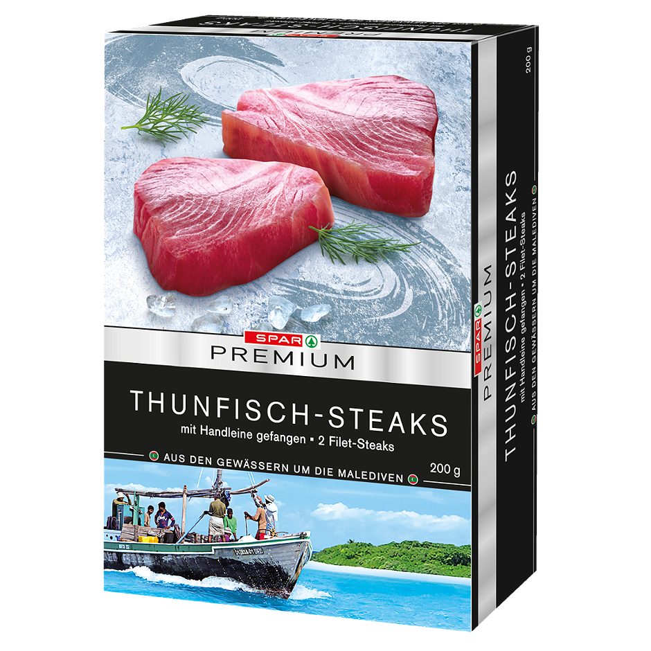 SPAR PREMIUM 2 Thunfisch Filet-Steaks ohne Haut und ohne Gräten 200 G