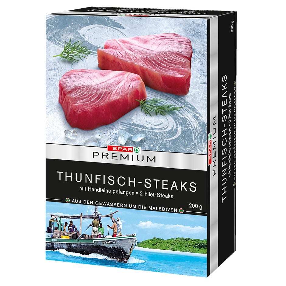 SPAR PREMIUM 2 Thunfisch Filet-Steaks ohne Haut und ohne Gräten 200 G