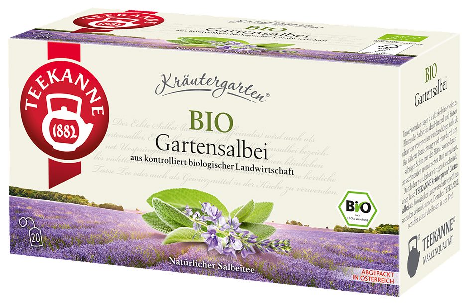 Teekanne Kräutergarten Bio-Tee Gartensalbei 20 Teebeutel 50 G