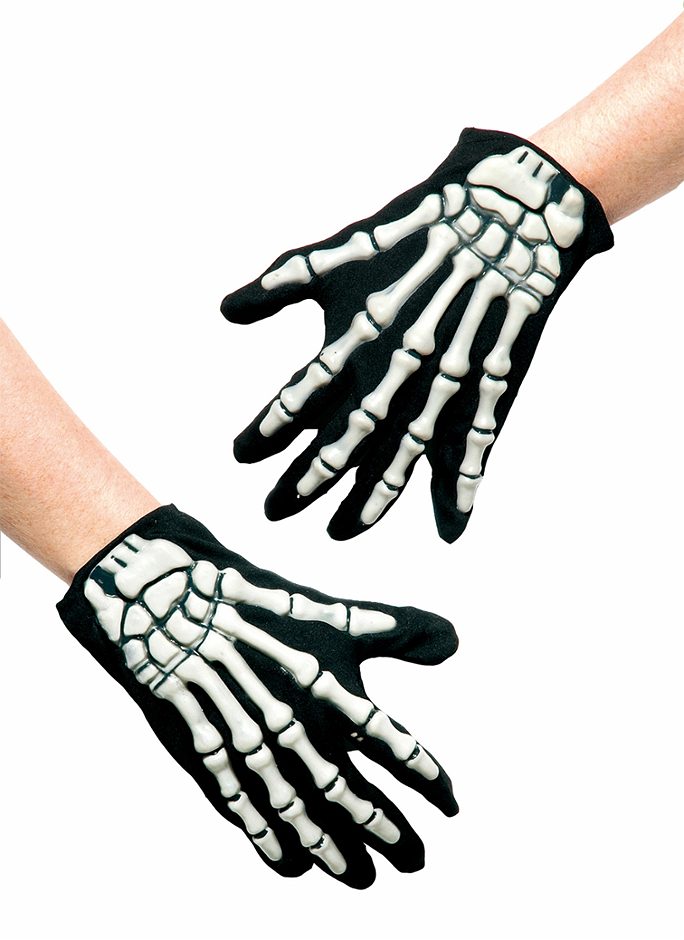 PartyXPeople Handschuhe mit Skelett-Applikator