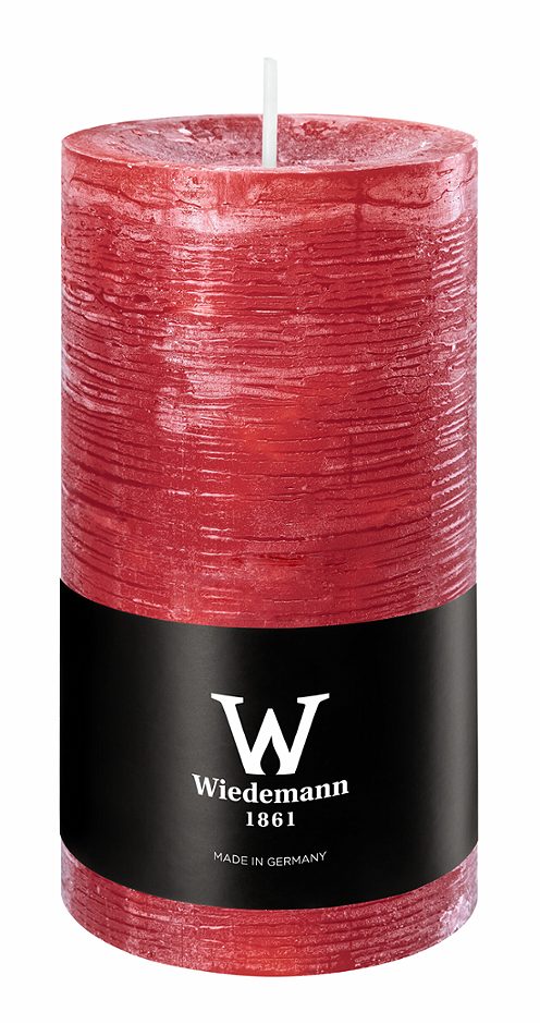 Wiedemann Rustik Kerze rubin 130/68mm