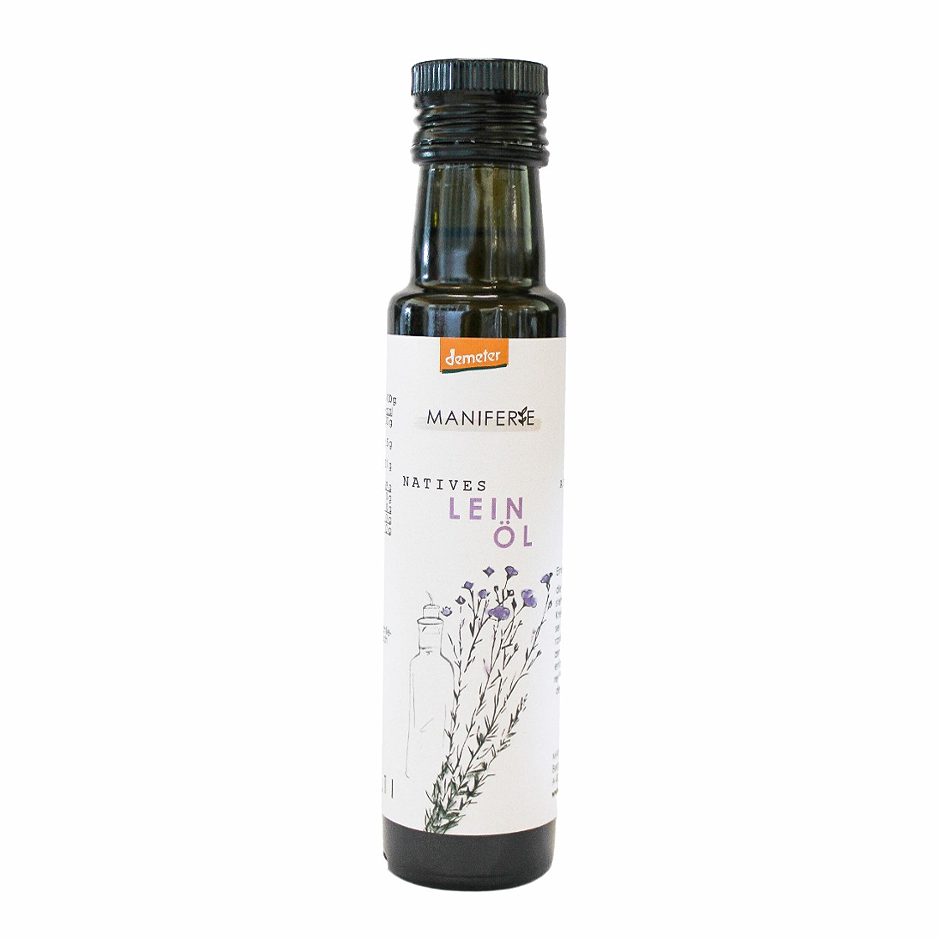 Maniferie Demeter Leinöl nativ 100 ML EINWEG ohne Pfand