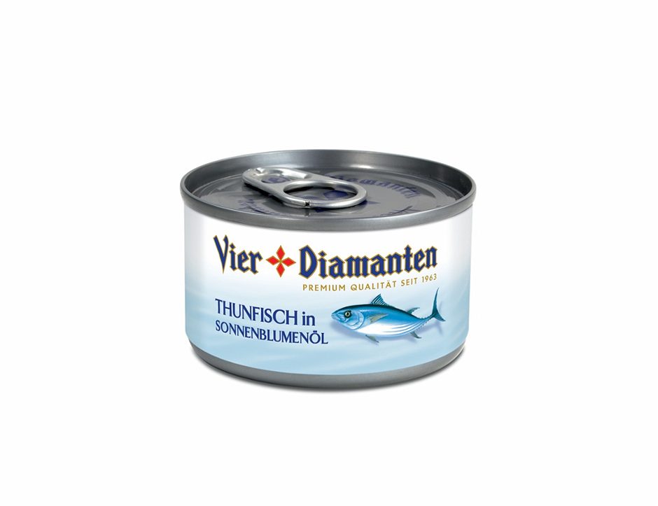 4 Diamanten Thunfischfilets in Sonnenblumenöl 95 G