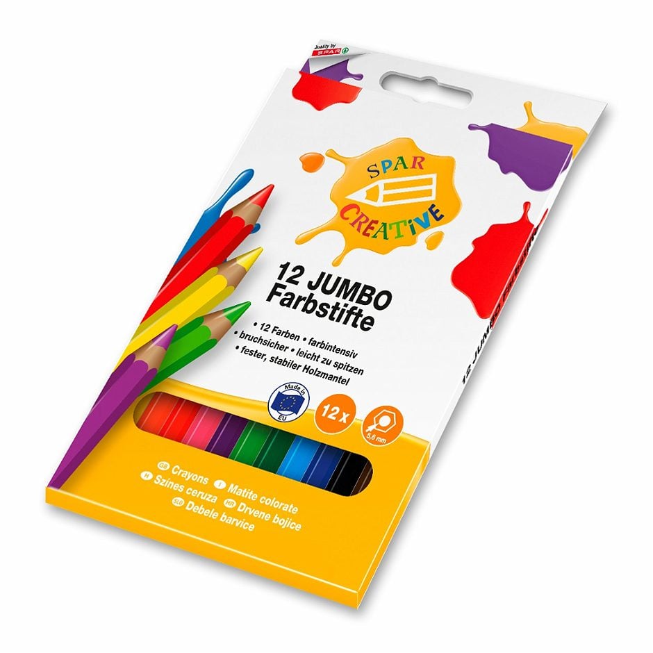 SPAR CREATIVE Farbstifte Jumbo 12 Farben