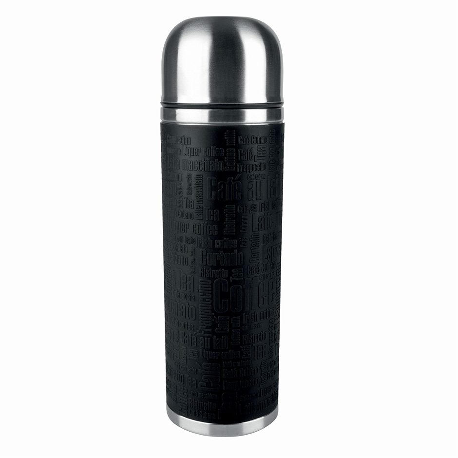 Emsa Isolierflasche 1l schwarz Senator Sleeve Safe Loc Verschluss