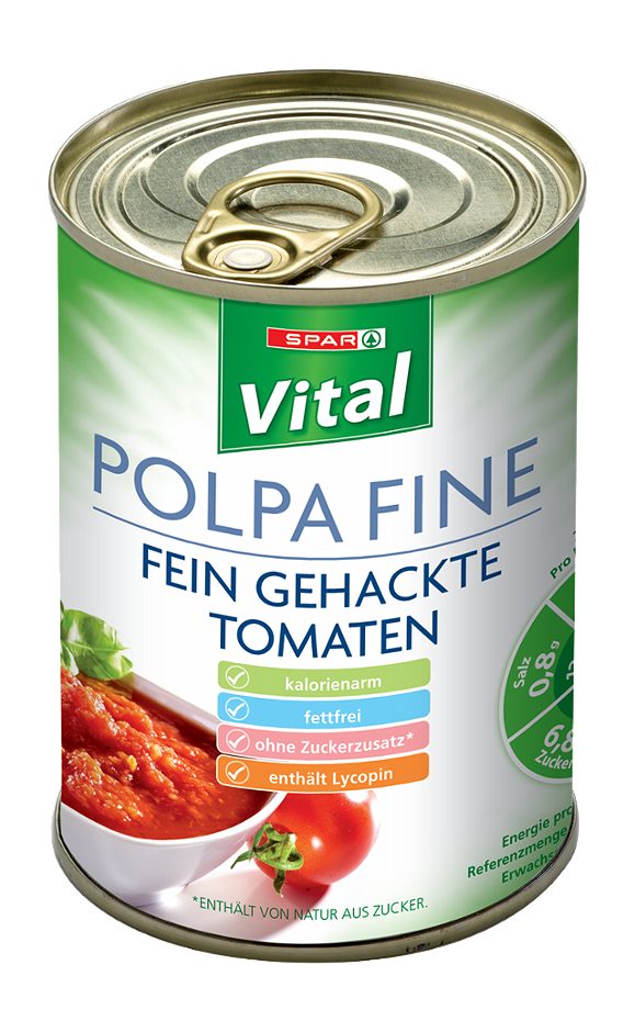 SPAR Vital Polpa Fine - Fein gehackte Tomaten 400 G