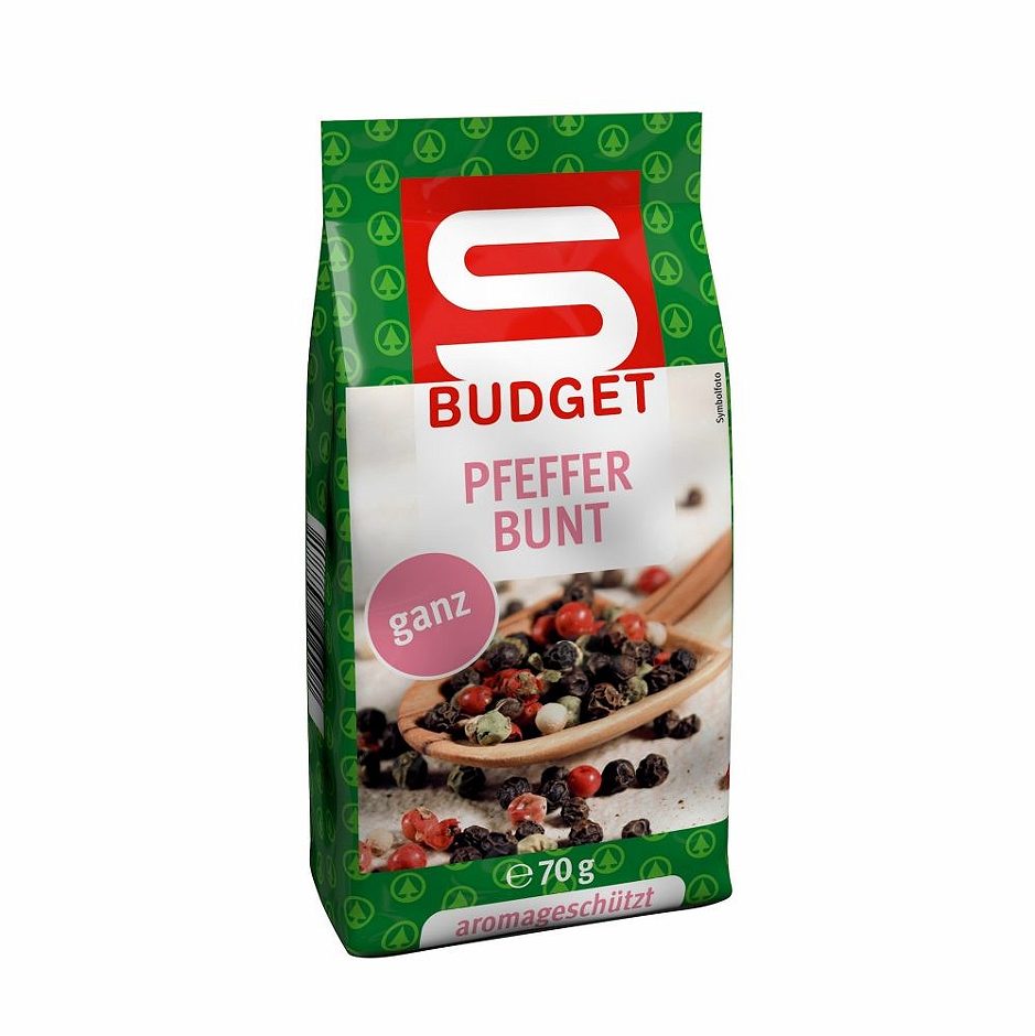 S-BUDGET Pfeffer bunt ganz 70g