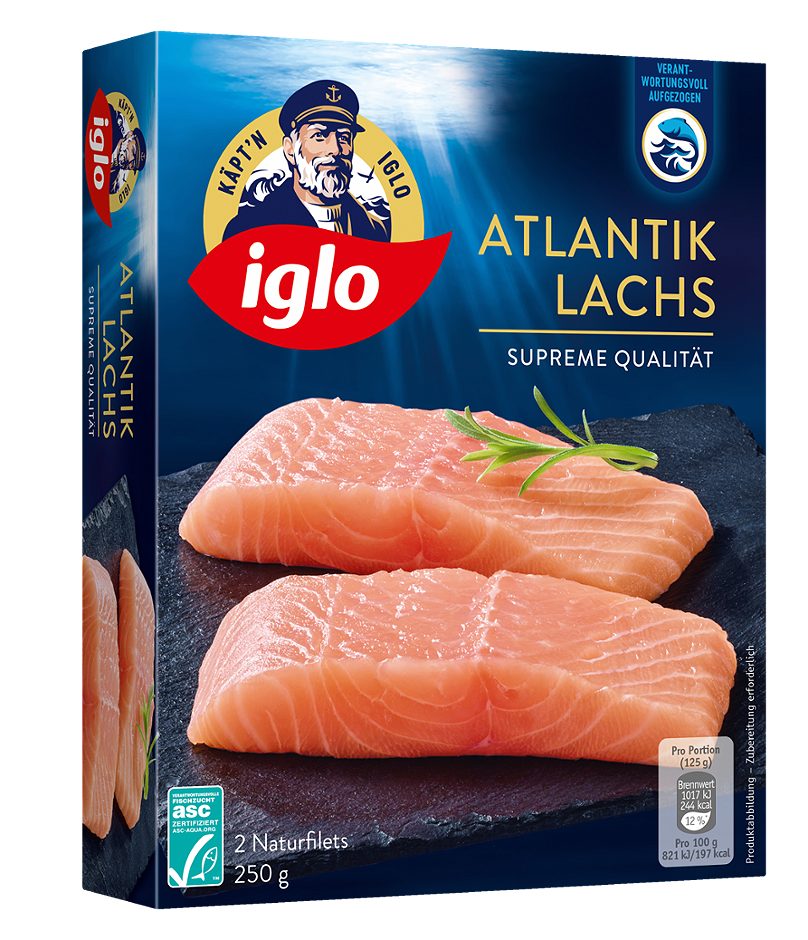 Iglo Fang-Frisch Atlantik Lachs Naturfilets 2 Stück 250g Packung 250 G