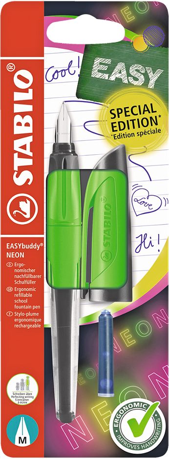 STABILO Füllfeder Easy Buddy M, neongrün