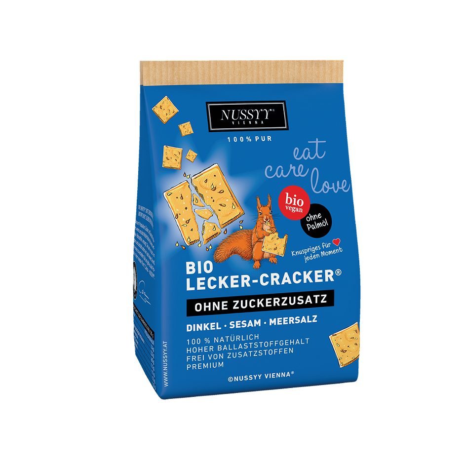 Nussyy Bio Lecker Cracker Dinkel Sesam Meersalz 80 G