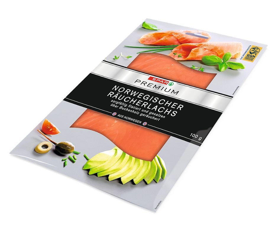 SPAR PREMIUM Norwegischer Räucherlachs 100 G