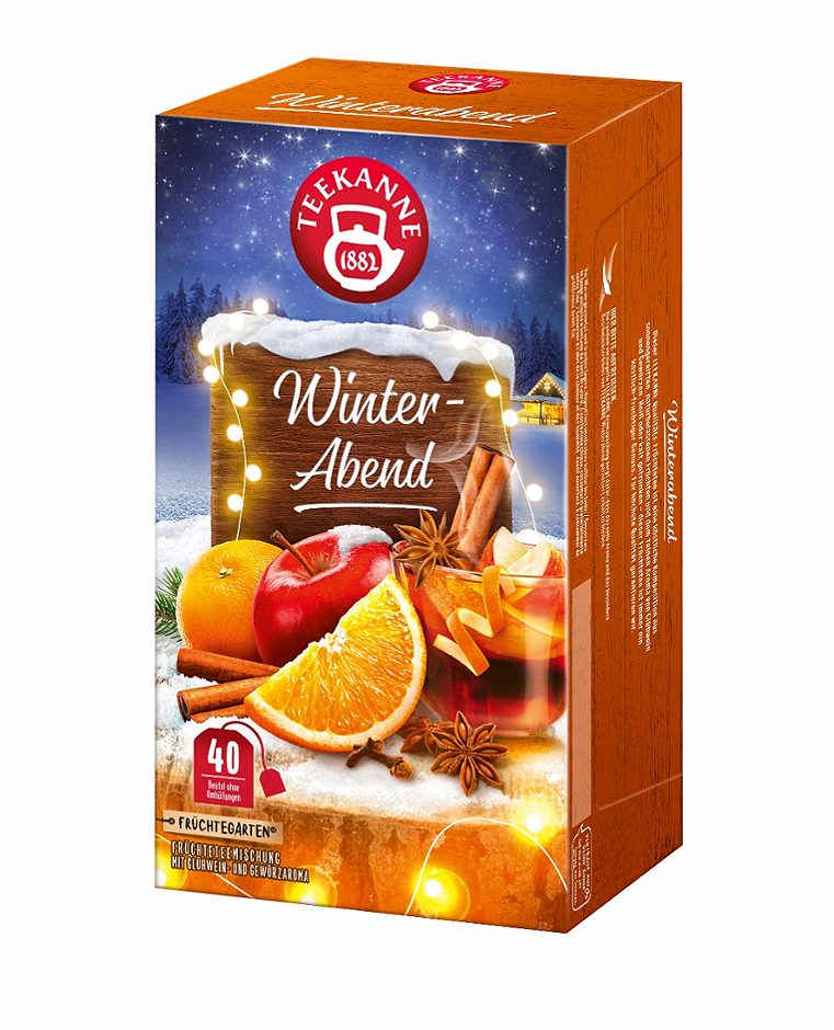 Teekanne Früchtegarten Früchteteemischung Winterabend 40 Teebeutel
