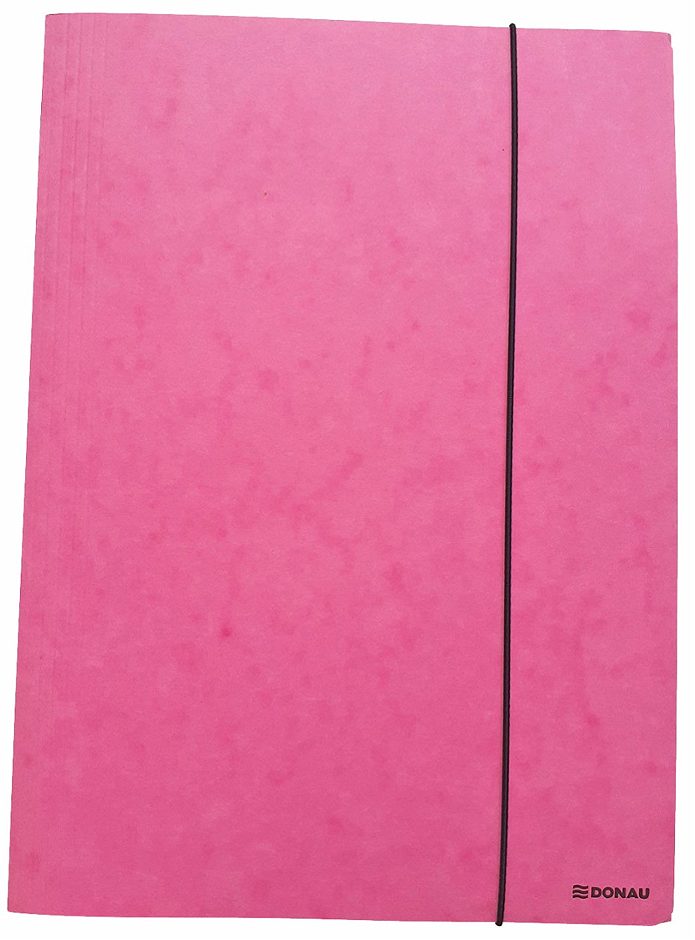 Donau Gummibandmappe A4 Karton, rosa