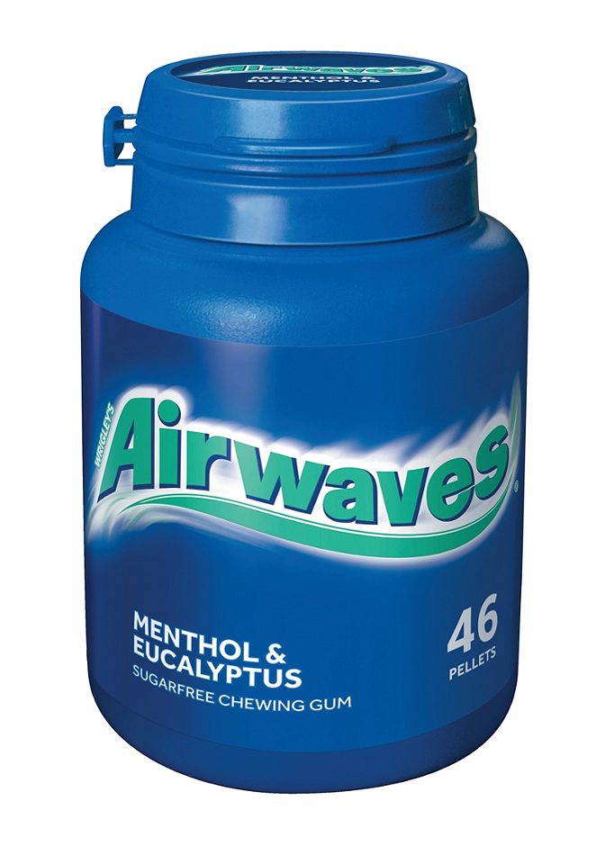 Wrigley Airwaves Kaugummi Bottle Menthol & Eucalyptus 46 Dragees 64 G