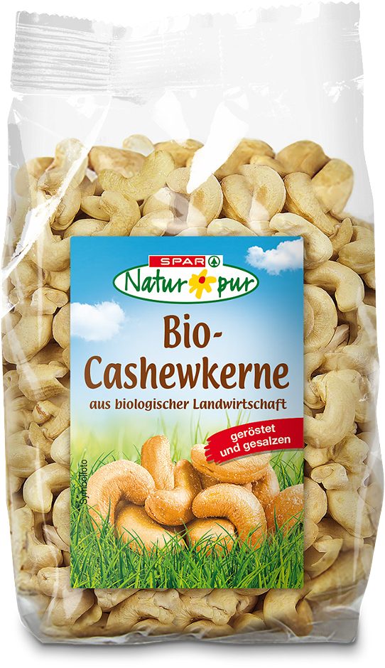 SPAR Natur*pur Bio-Cashewkerne geröstet und gesalzen 100 G