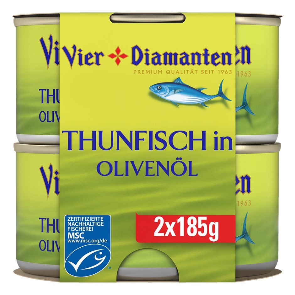 4 Diamanten Thunfisch in Olivenöl 2x185g 370 G
