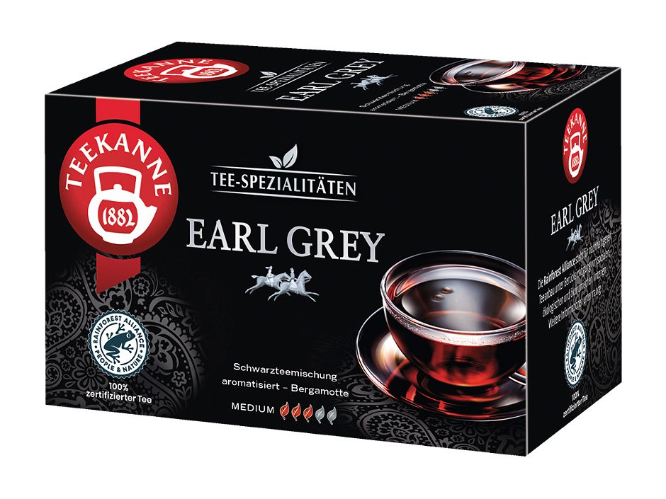 Teekanne Schwarzteemischung Earl Grey 20 Teebeutel