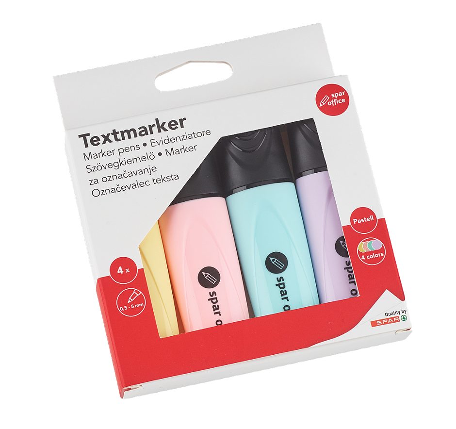 SPAR office Textmarker pastell 4 Farben