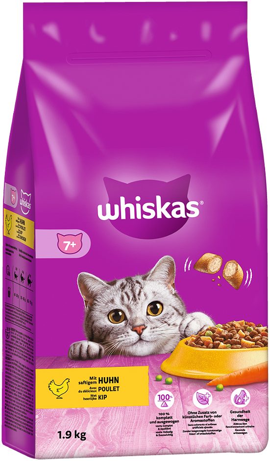 Whiskas Katzentrockennahrung Huhn 7+ 1,9 KG