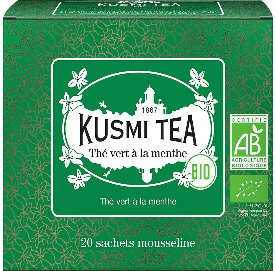 Kusmi Bio-Grünteemischung Minze 20 Teebeutel