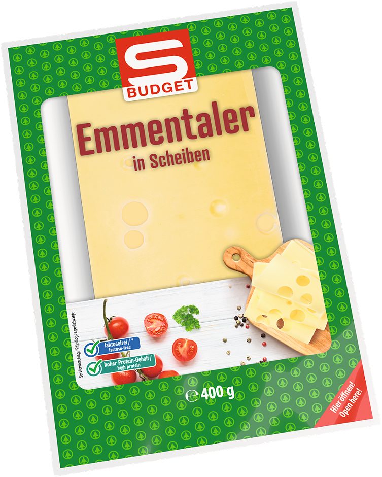 S-BUDGET Emmentaler in Scheiben 400 G