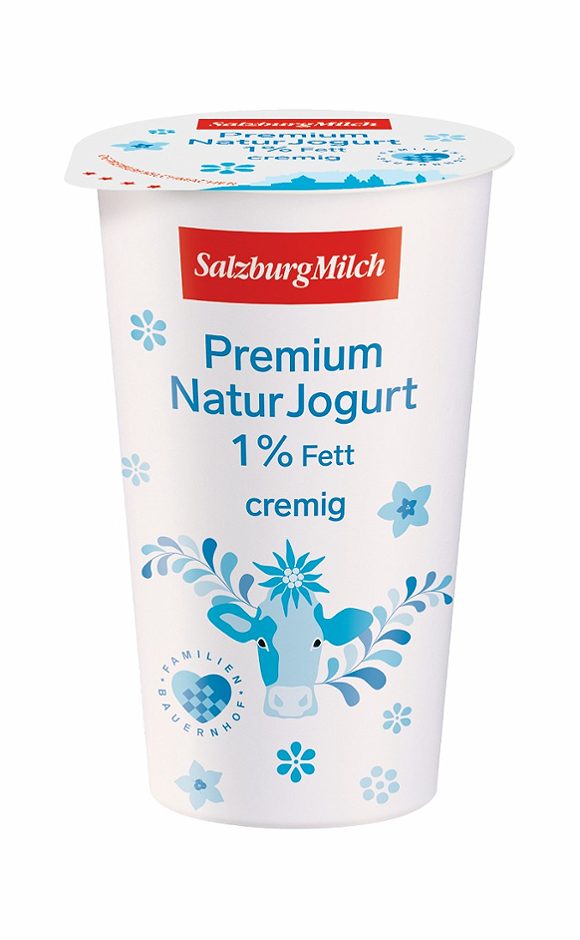 SalzburgMilch Premium Natur Jogurt 1% Fett, cremig 250 G EINWEG ohne Pfand