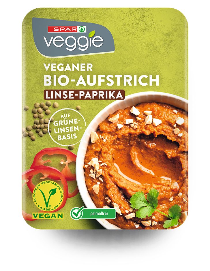 SPAR Veggie veganer-Bio-Aufstrich Linse-Paprika 125 G