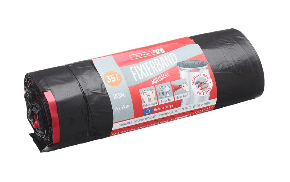 SPAR Müllbeutel Fixierband
