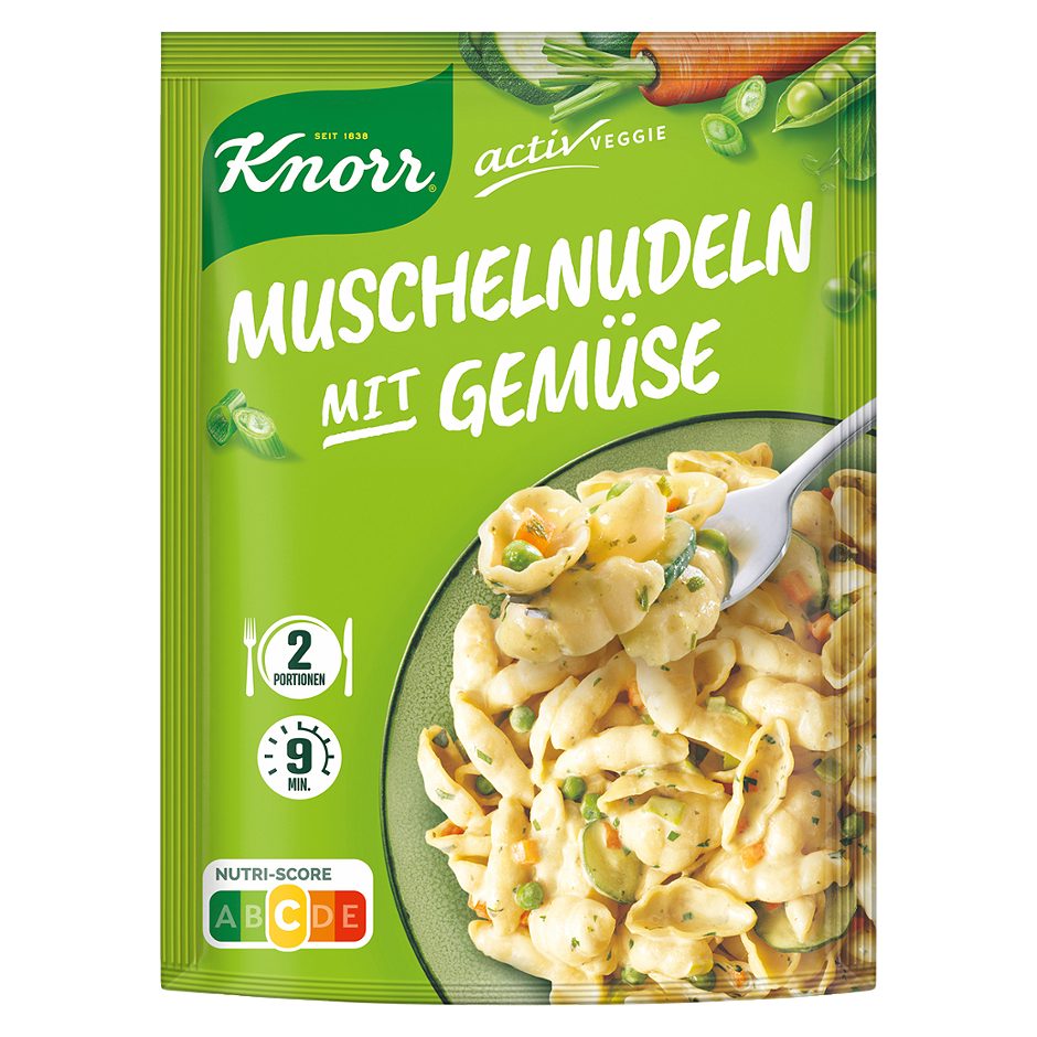 Knorr Veggie Muschelnudeln mit Frühlingsgemüse 2 Portionen 155 G