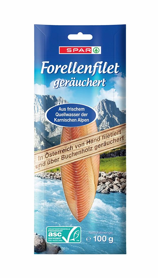 SPAR ASC Forellenfilet geräuchert 100 G