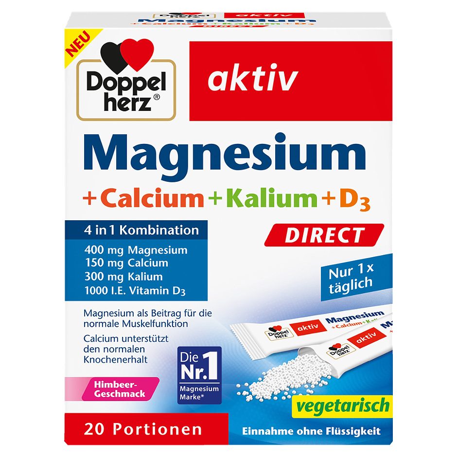 Doppelherz aktiv aktiv Magnesium + Calcium + Kalium + D3 20 Beutel 64 G